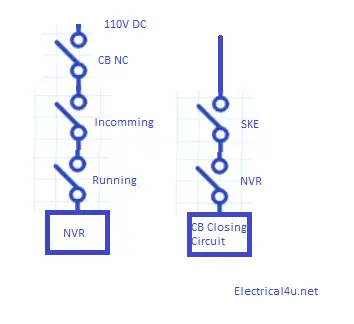 NO voltage relay circuit diagram