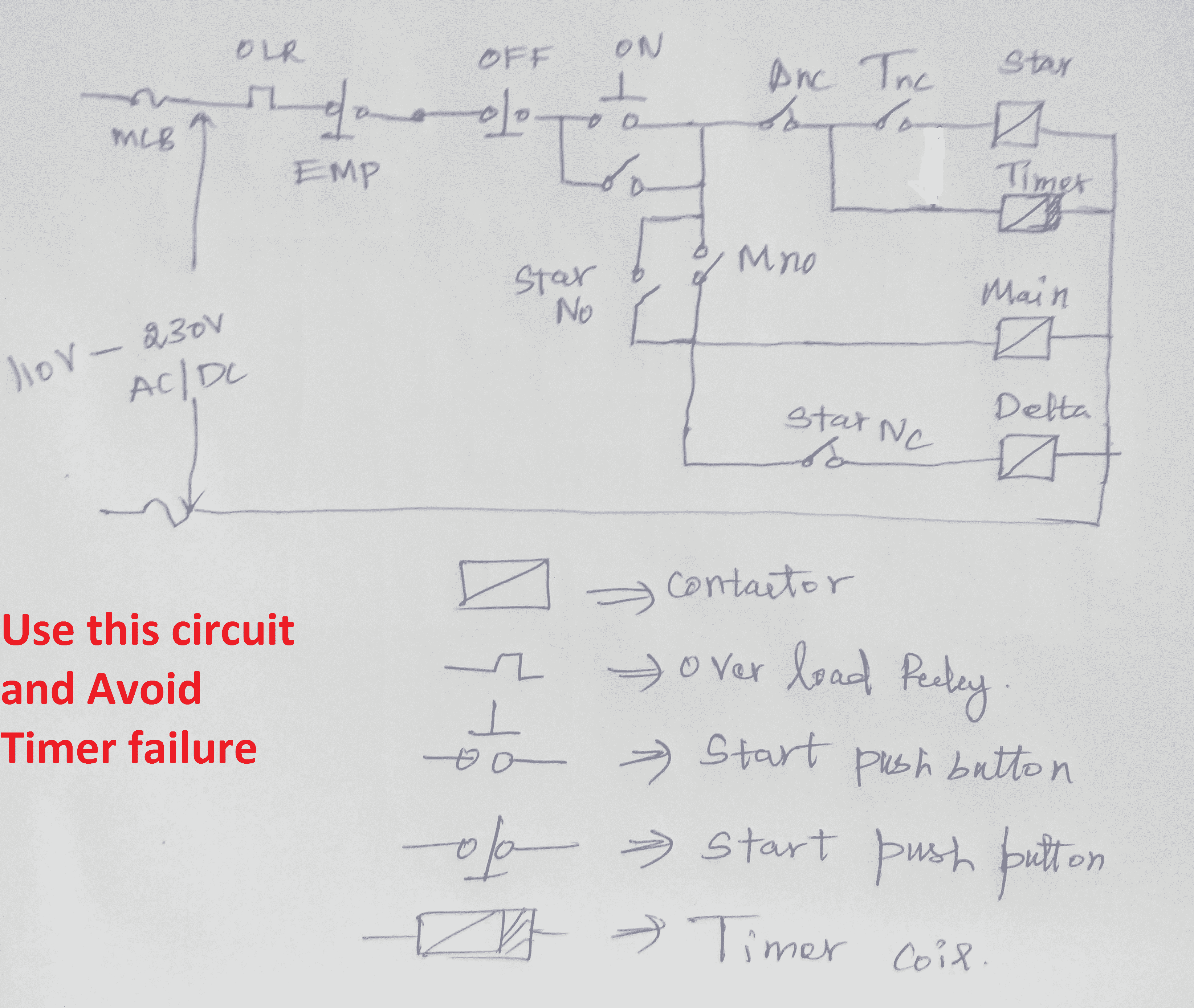 Star Delta Starter Control Diagram With Timer Schema Digital