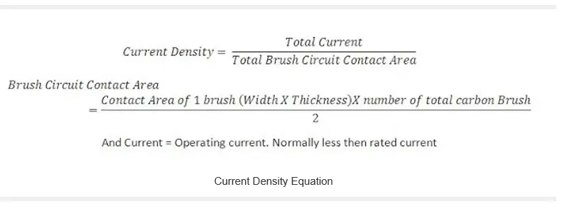 How to calculate current carrying capacity of Carbon Brushes