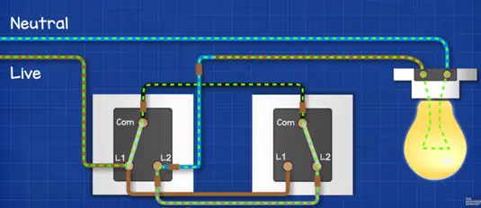 2 Way Switch Connection | 3 Type of Two Way Switch Circuit Diagram Explanation