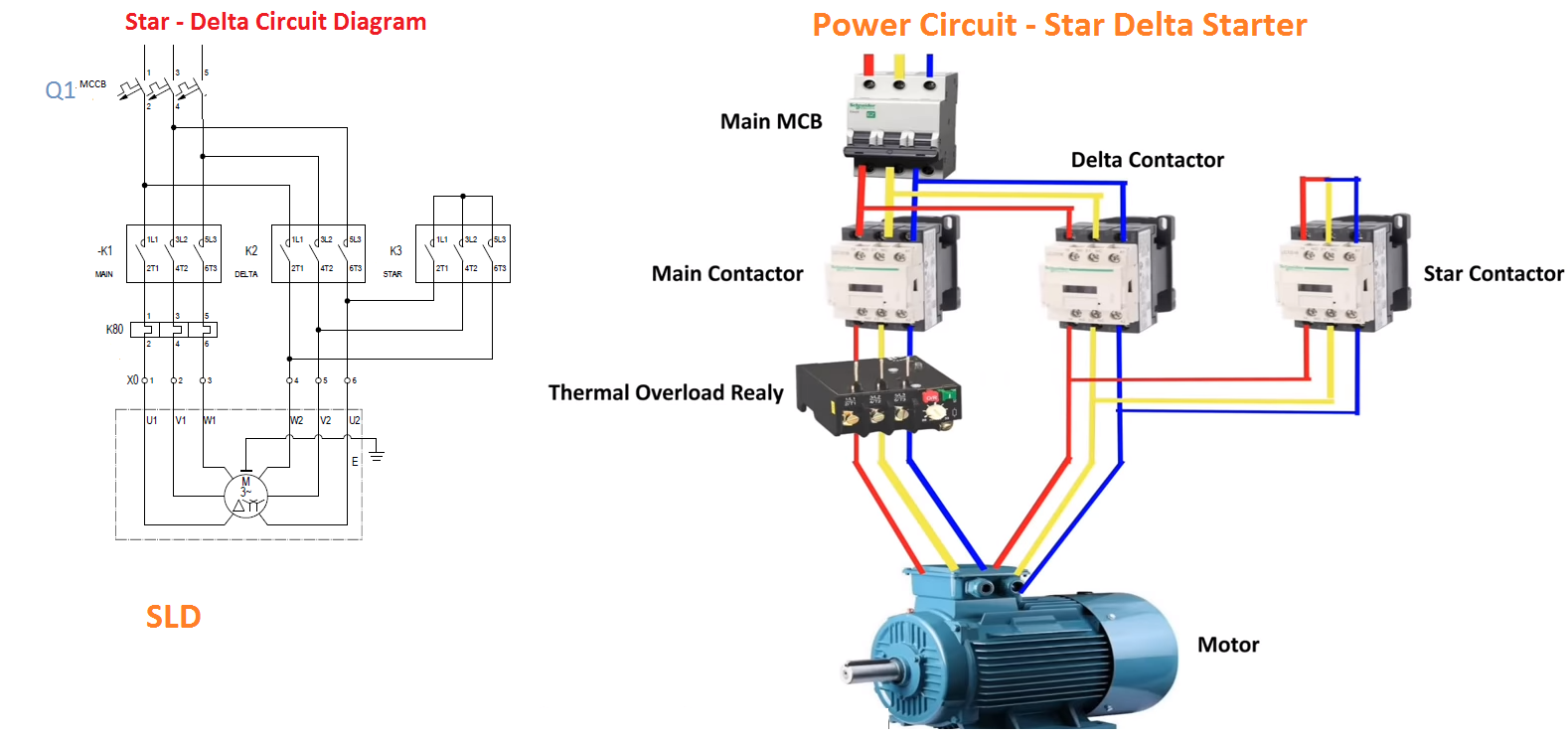 Star Delta Starter Control Circuit Diagram With Explanation