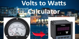 Volts to watts conversion calculator