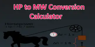 HP to MW to conversion
