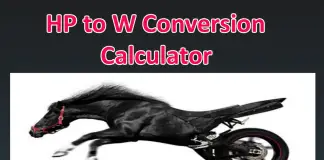 Hp to W conversion Calculator