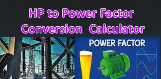 Hp to power factor conversion calculator