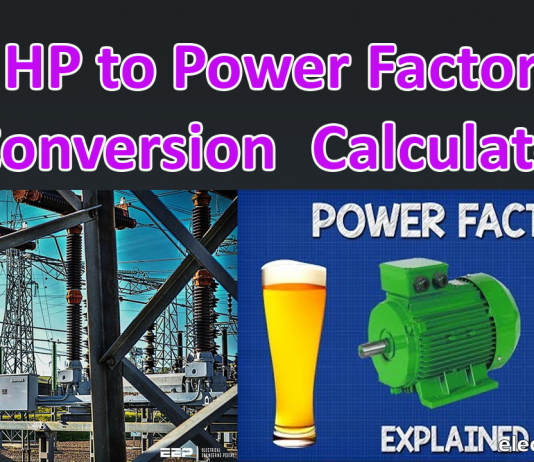 Hp to power factor conversion calculator