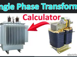 Single phase transformer Calculator