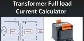 Transformer Full Load Current (amps) Calculation Calculator