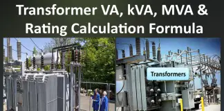 Transformer VA, kVA, MVA Calculator & Rating Calculation Formula