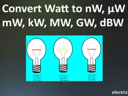 Convert Watt to mW, kW, MW, GW, dBm, dBW