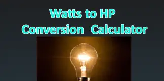 Watts to HP Calculator