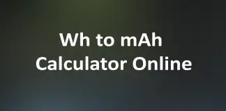 Wh to mAh conversion calculator