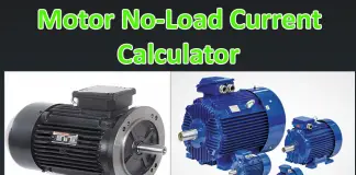 motor no load current calculator